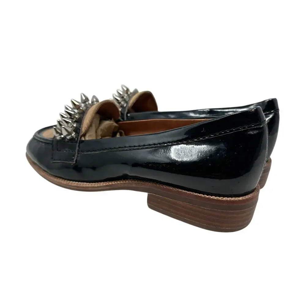 Jeffrey Campbell Bite-2 Studded Loafers‎ Patent Leather Black Size 37 US 6.5